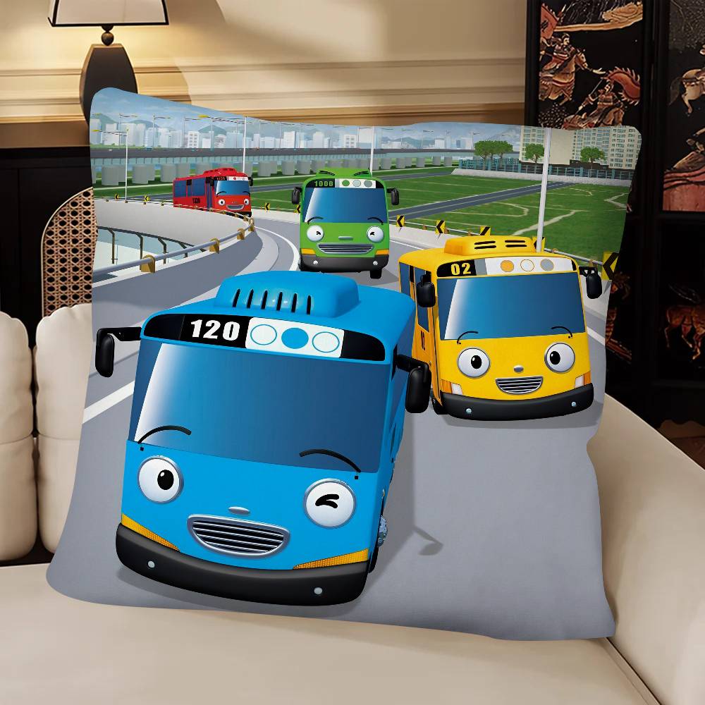 Tayo The Little Bus Pillow Case Fashion Square Pillowcase Bedroom Sofa Room Ins Decoration Leisure