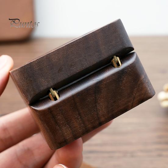 Wooden Ring Gift Box Portable Wedding Engagement Proposal Ring Storage Case Multifunction Bracelet Necklace Stud Earring Jewelry Display Holder