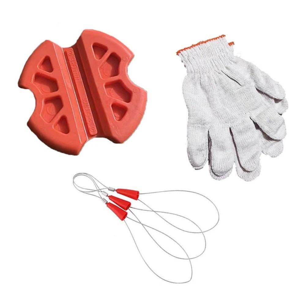 Portable Wire Puller Rubber Thread Wire Gripper Accessories Fastening Tool  Work Gloves 1 Set