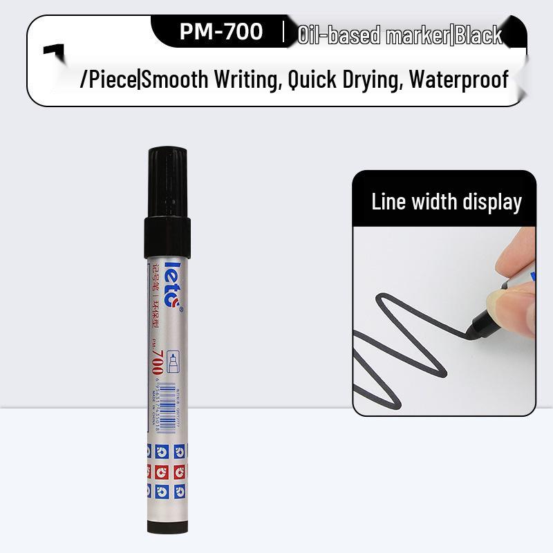 

Letu Waterproof Quick-Drying Marker Pen, Thick Tip, Non-Erasable, Refillable, Black/Red/Blue.