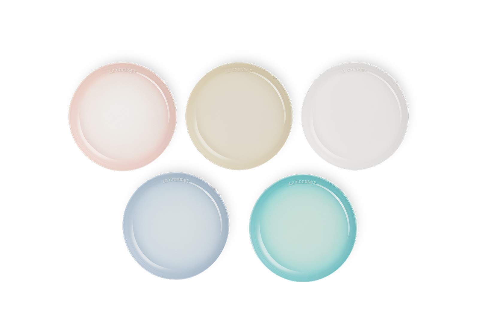 

Le Creuset Sphere Plate Set, 22cm, Pastel Rainbow, 5-Piece Set [Official Japanese Product]