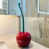 Toilet Brush Set with Base Cherry Shape Ergonomic Non-Slip Handle Bright Color Bathroom Cleaning Brush