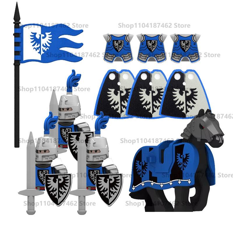 Medieval Military Castle Knight Army Set Building Blocks Green Dragon Wolf Warrior The War of Roses War-horse Weapons Brick Toys