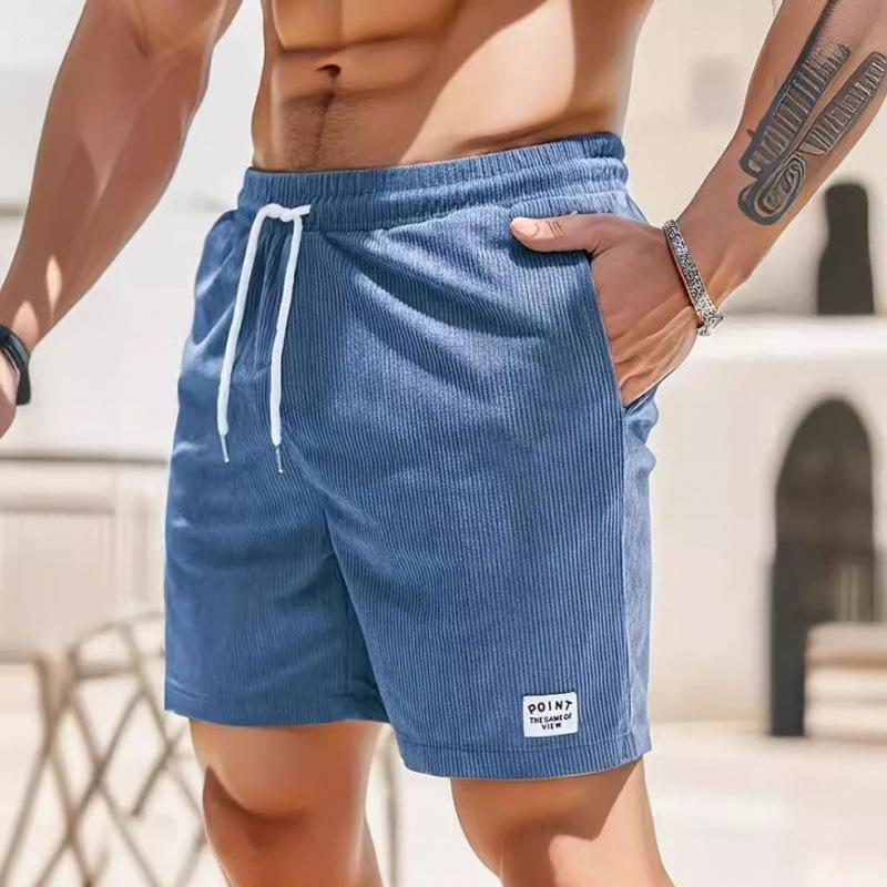 Summer Cotton Solid Shorts Men High Quality Casual Business Social Elastic Waist Men Shorts Beach Shorts Straight Five-point Pants Tooling Shorts Men