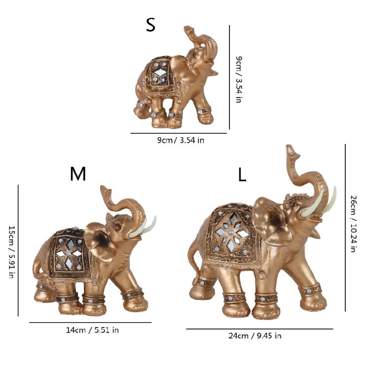 Exquisite Elefantenskulptur Heimdekorationen Geschenk Kunstharzhandwerk Symbolisiert Wohlstand Glück Glück Kunstwerk