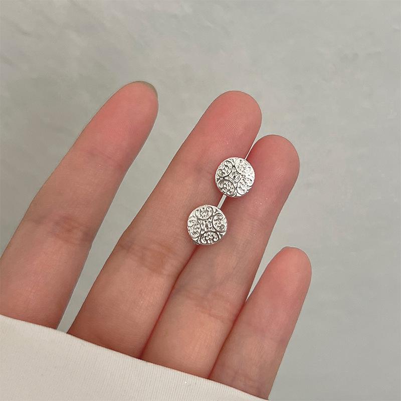 S925 Silver Stud Earrings Women's Ear Hole Earrings Niche Design Earbone Studs High-end Earrings