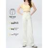 Women's High-Waisted Slim Straight-Leg Tencel Jeans - Summer 2025 Collection, White Wide-Leg Design