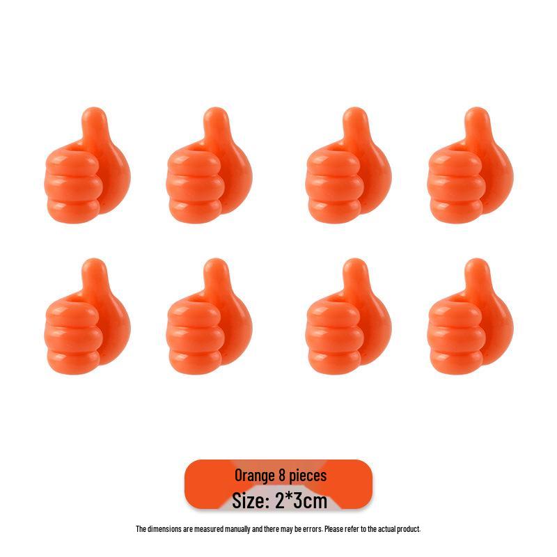 Set of 4 Creative Thumb Cable Storage and Adhesive Hooks: Multifunctional, No-Punching Cable Organizers