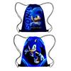 Sonic Hedgehog Drawstring Bag Portable Oxford Cloth Bag For Gifts Blue Color Creative Cartoon Style