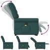 Electric Massage Recliner with Rising Assistance Dark Green Fabric