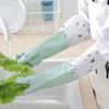 1 Pair Dishwashing Gloves Waterproof Reusable Gloves Patchwork Color Elastic Long