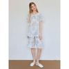 Lunaluz Women S French Twill Round Neck Short Sleeve Two Piece pajamaS