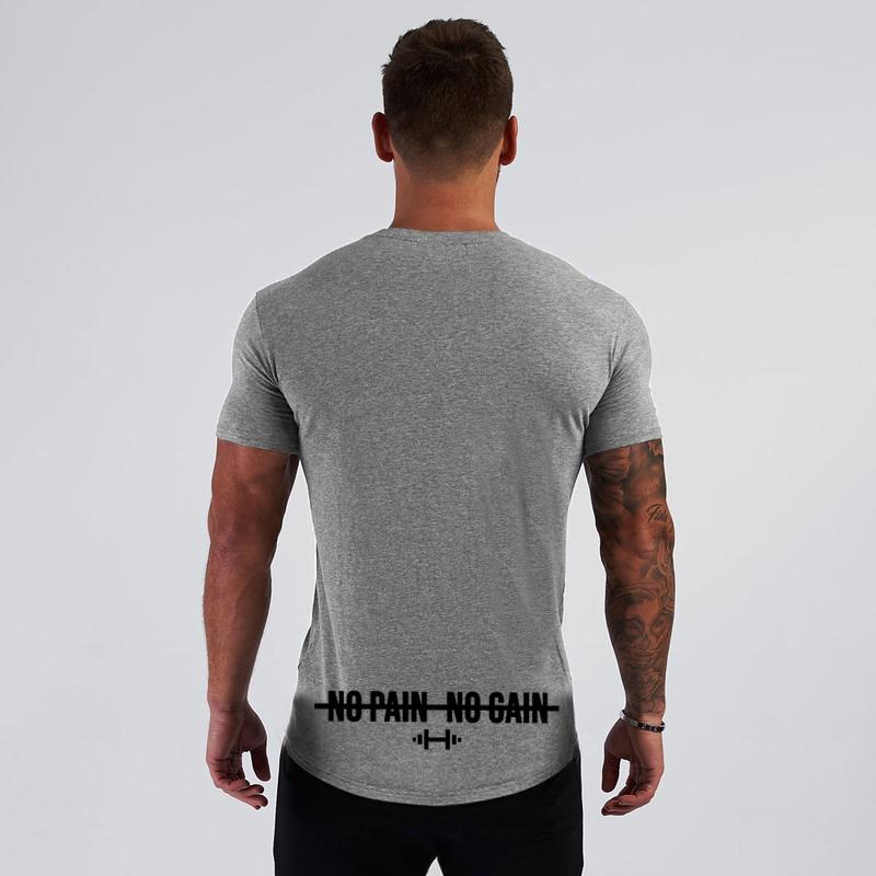

Do The Work Новое поступление Фитнес Бодибилдинг Тренажерный зал Спортивная летняя хлопковая мужская футболка с круглым вырезом и буквенным принтом Slim Fit для тренировок в стиле хип-хоп XXL серый