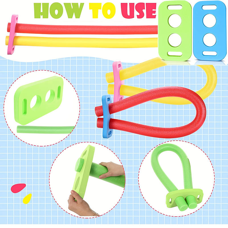Colorful EVA Swimming Noodle Connector 2 Cross Holes Foam Tube Connector For Summer Pool Beach Water Fun Toys