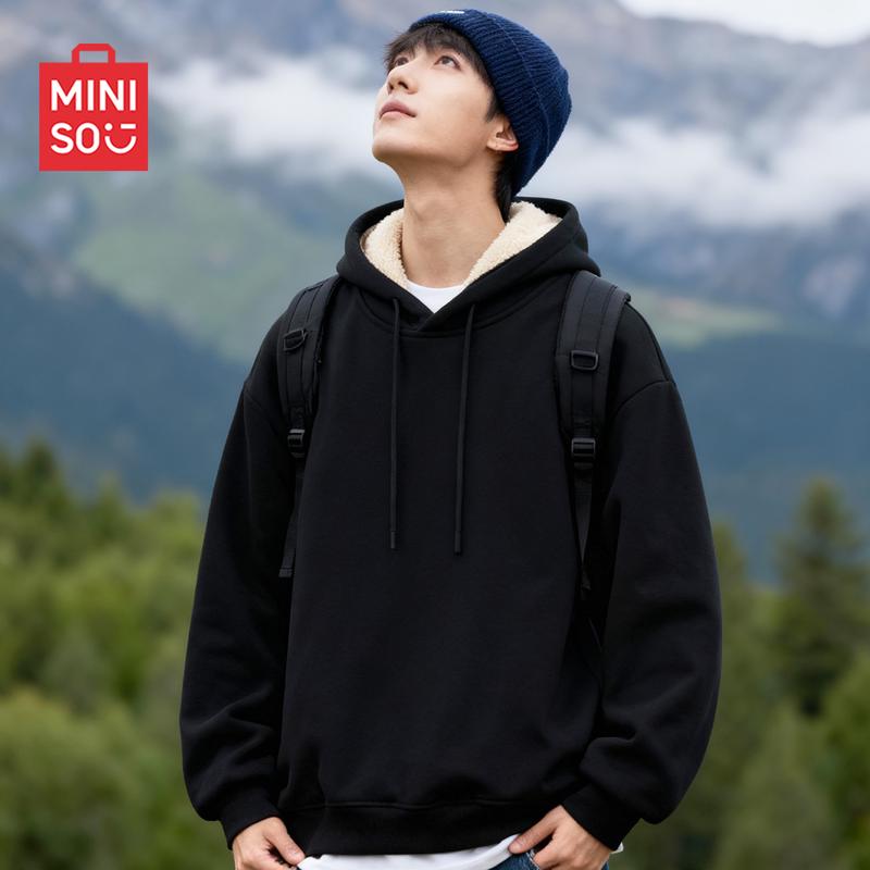 MINISO Men's Plush Hooded Sweatshirt