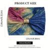 Boho Chic Tie-Dye Wide Headband for Women - Non-Slip, Stretchy Yoga & Workout Sweatband, Fashionable Hair Accessory, Knotted, Sweat-absorbing