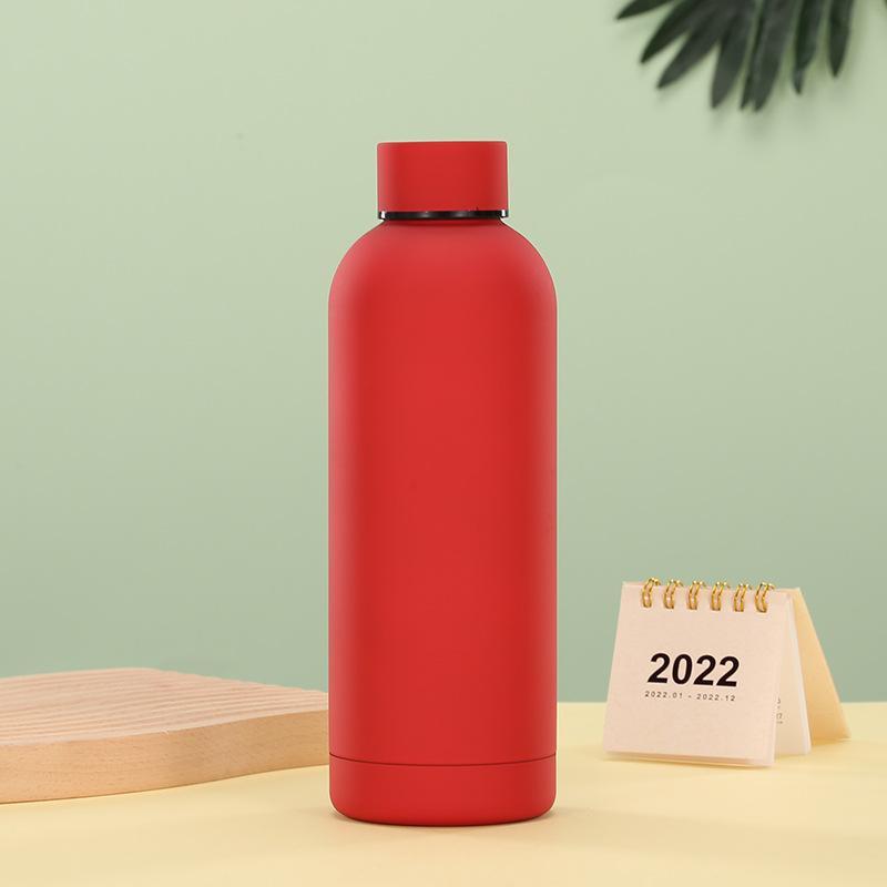 304 Stainless Steel Small Mouth Bottle 500Ml Color Rubber Paint Thermos Cup Portable Outdoor Travel Cup