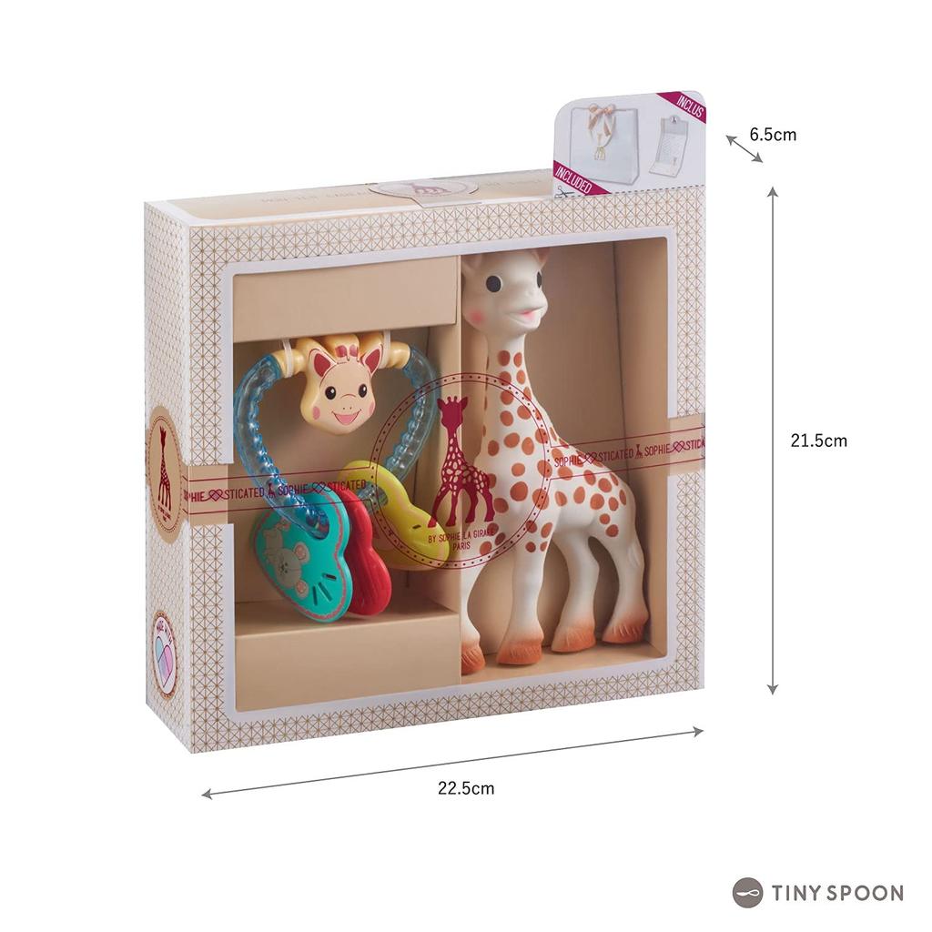 Sophie la Giraffa Sacchetto regalo sonaglio a forma di cuore con biglietto con messaggio Vulli giapponese Dentizione Può essere utilizzato da 0 anni e 3 1 anno Articoli per il primo bambino