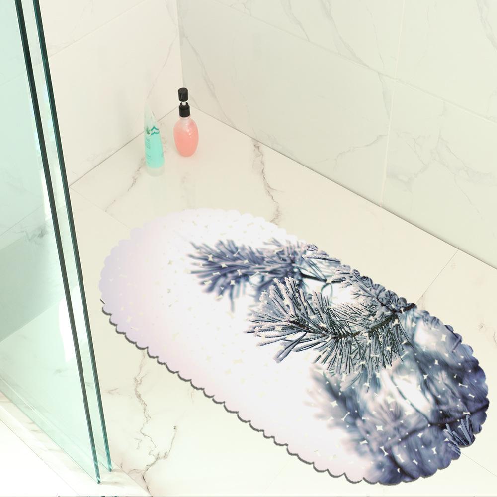 Beautiful Plant Map Balcony Bathroom Mat Hydrophobic Non-Slip Door Mat Swimming Pool Public Places Non-Slip Floor Mat