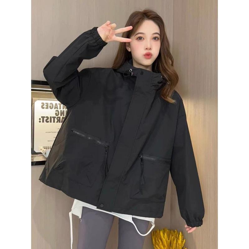 Herbst Winter Damen Locker Lässig Einfarbig Strickjacke Mantel Damen Vintage Kapuzenmode Sport Oberbekleidung Top
