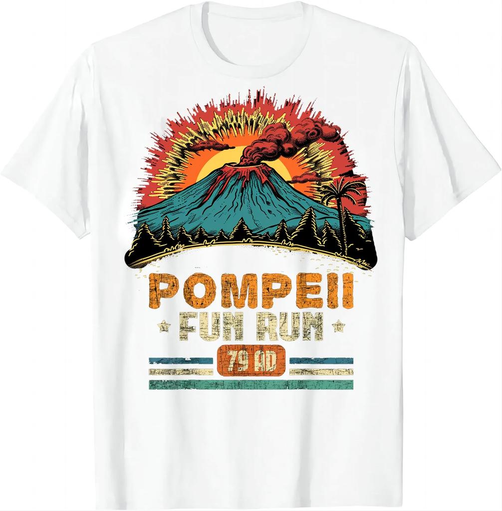 Pompeje Zábavný běh - Geografie Vulkánolog Vulkánologie Tričko Streetwear Vintage Tričko Camisetas