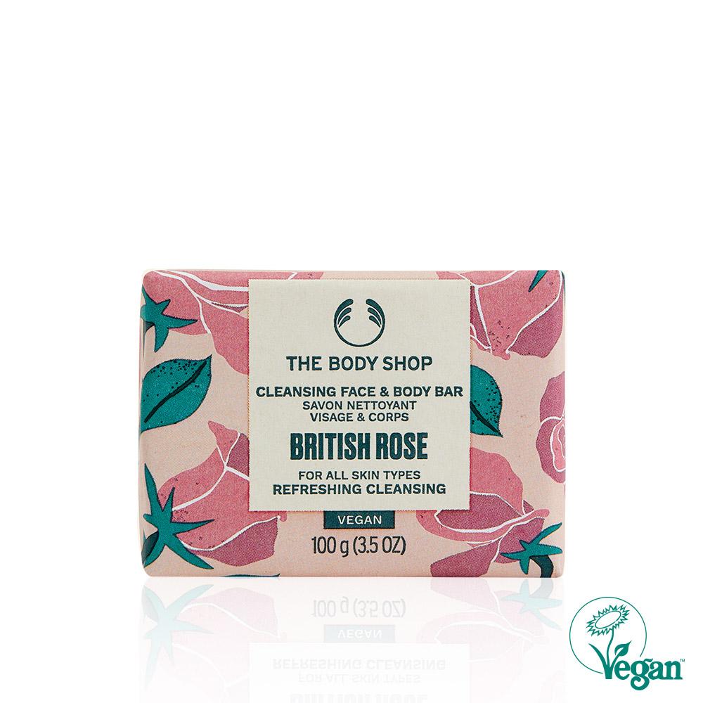 [The Body Shop] British Rose All-In-One Cleansing Face & Body Bar Soap 100G