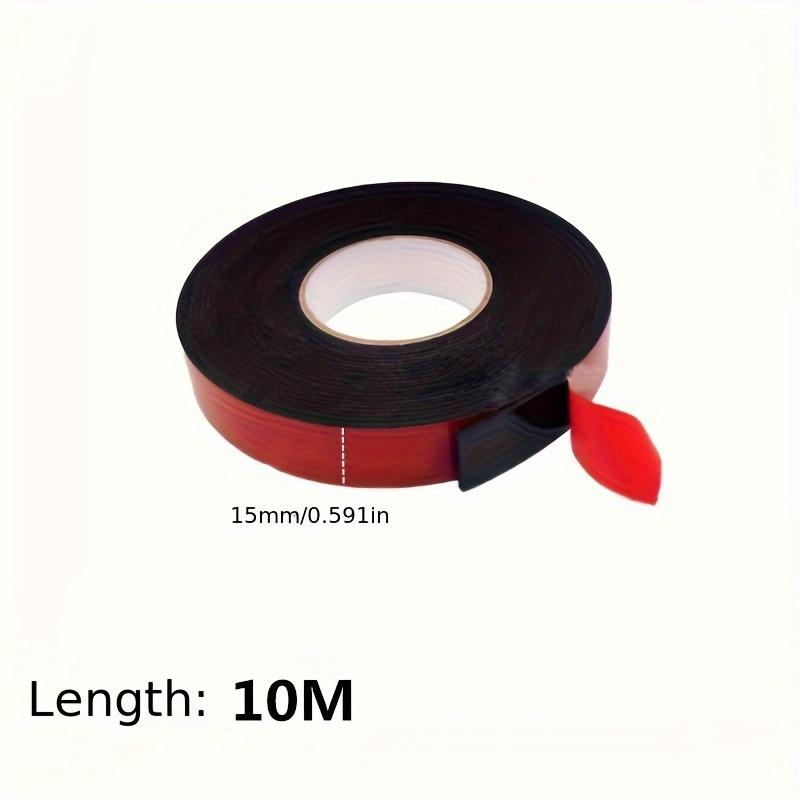 10m Super Strong Dual-Sided Adhesive Tape, 1.0mm Thick, Red & Black Design - Waterproof, Heat Resistant, Ideal for Mounting, Labeling & Office Use