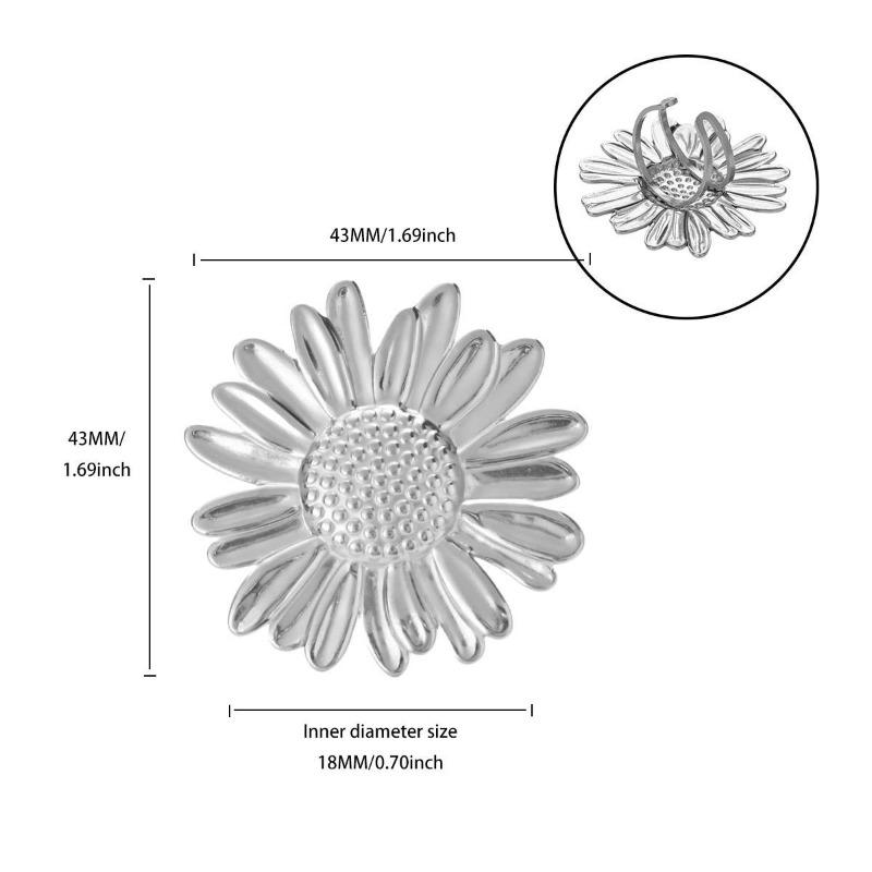 

Креативное преувеличенное кольцо из нержавеющей стали в виде цветка подсолнуха, роскошное, с высоким чувством, кольцо-раскрывающийся подсолнух