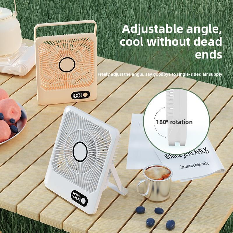 8 Inch USB Rechargeable Desk Fan 5 Speed Mini Cooling Fan Long Battery Life Quiet Fan for Student Dorm Home Office