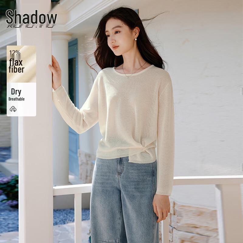 Women s Elegant Linen Blend Asymmetric Knit Top XL