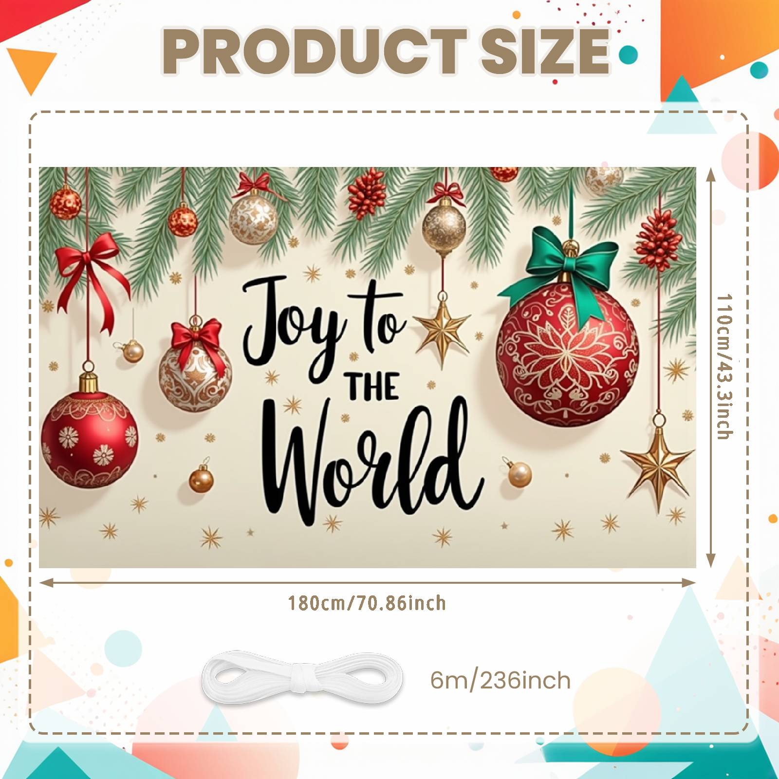 

Xmas Decor Backdrop Red & Gold Theme Xmas Backdrop Christmas Banner Lightweight Material Holiday Festive Background For Xmas