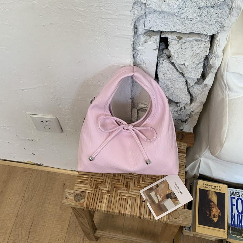 Stylish Soft Leather Bowknot Women s Handbags 2026 Spring Summer New Solid Color Shoulder Bag Korean Sweet Casual Crossbody Bags (20cmlt;Max Lengthlt;30cm)