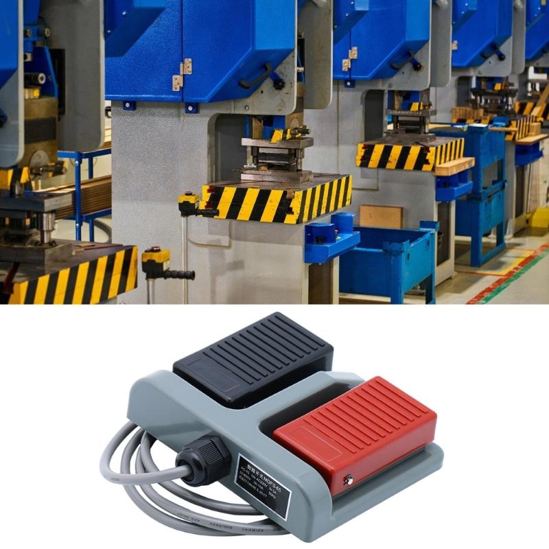 Double Foot Pedal Switches Duplex Tumblers Self-Reset Footswitch Momentary Plastic Foot Switches  for Welding Equipment