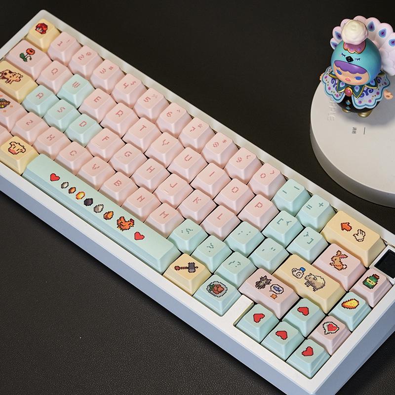 Stardew Valley Pixel Art Keycap Set: Five-Sided Dye-Sublimation PBT, Universal Fit, Durable & Waterproof for Mechanical Keyboards