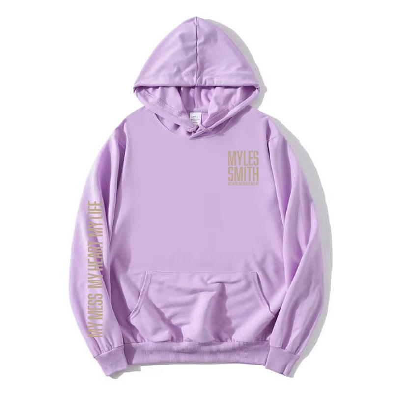 

My Mess, My Heart, My Life Hoodies Myles Smith Print Sweatshirt Long Sleeve Fleece Hooded Pullovers Unisex Streetwear Top XXXL