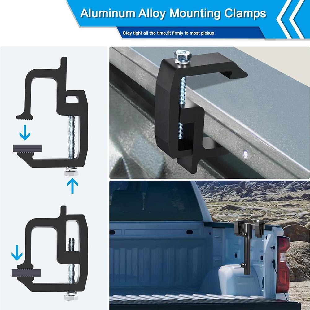 Car Flagpole Kit No Drilling Side Flag Pole Mount Kit For Truck Bed, Universal Black Flagpole Holder Fit Up To 1.5" Pole