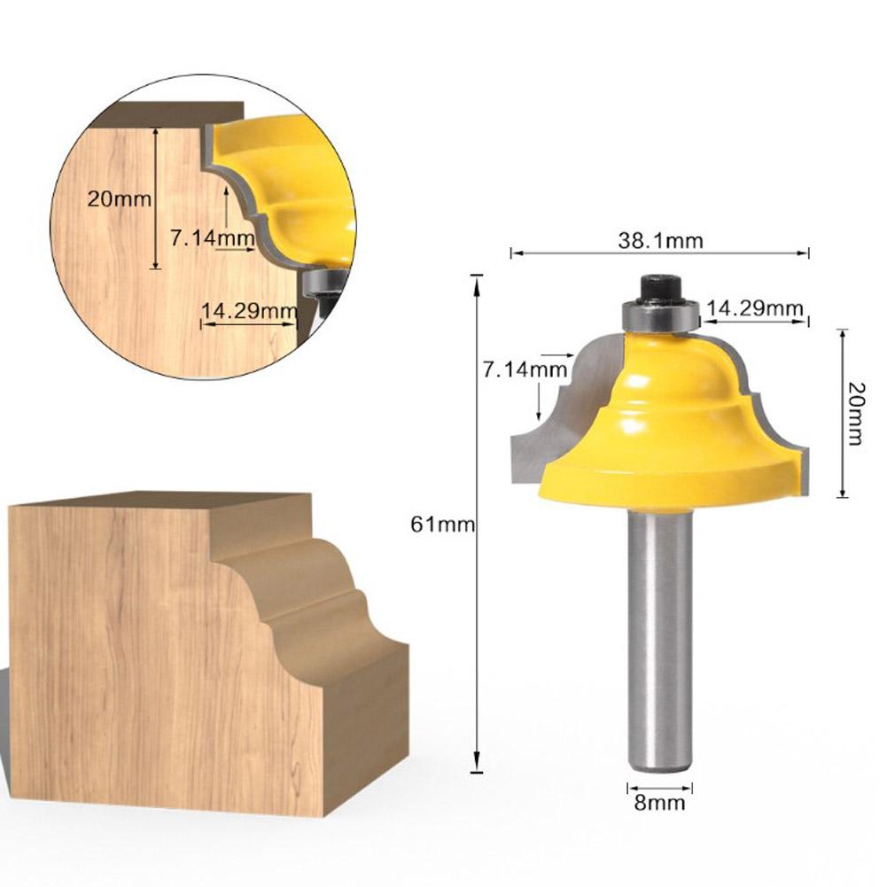 8mm Shank Double Roman Ogee Router Bit Woodworking Milling Cutter8x38.1mm
