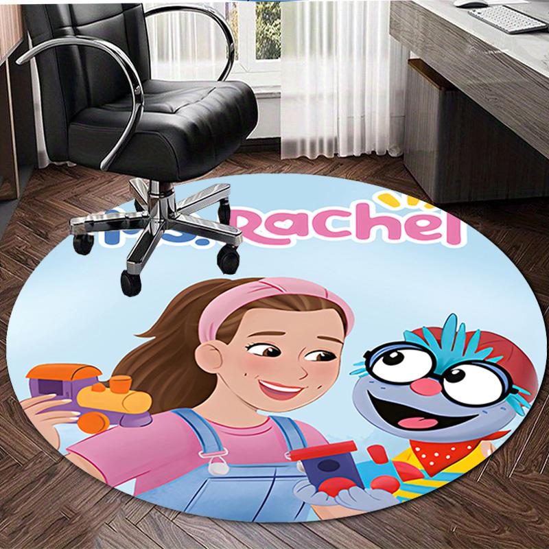 1pc Ms Rachel3 Design Printed Area Round Carpet for Bedroom Living Room Home Decor Rugs Mat Non Slip Mat Rug for Bedside