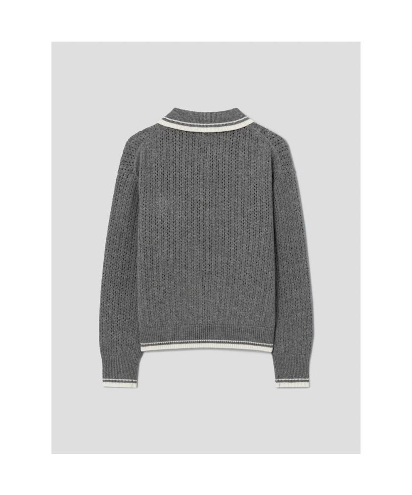 8SECONDS Color Block Collar Pullover Ash