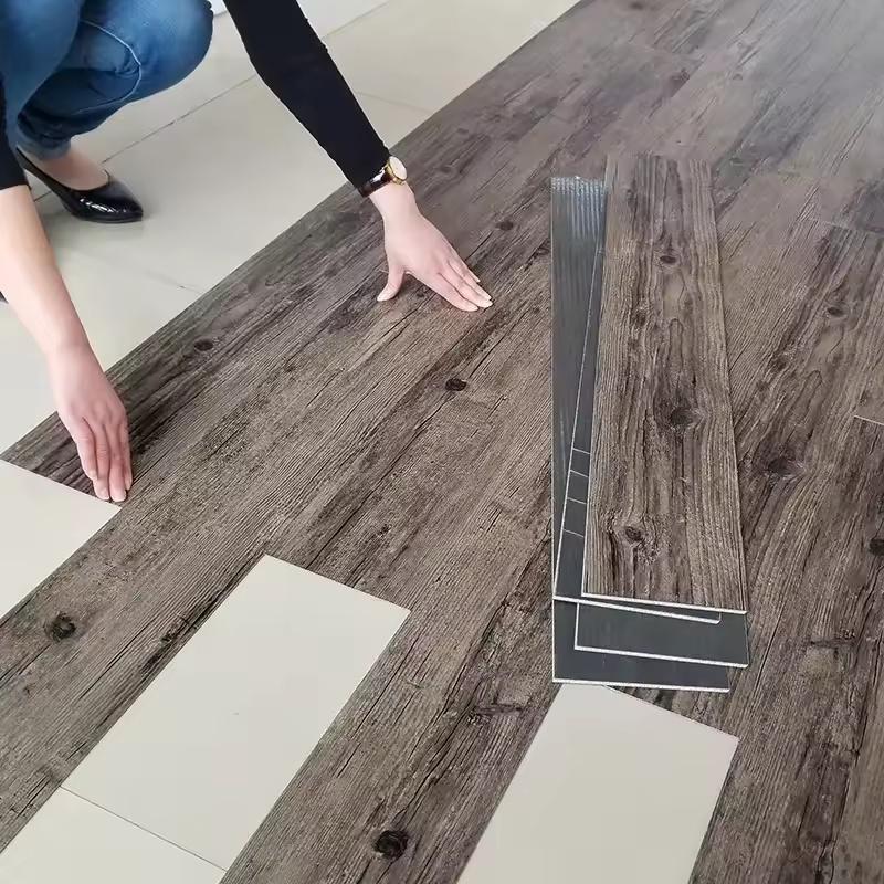 10Pcs 40x15cm PVC Floor Stickers Self-adhesive Stickers Waterproof Thickened Wood Grain Floor Stickers Stickers Living Room