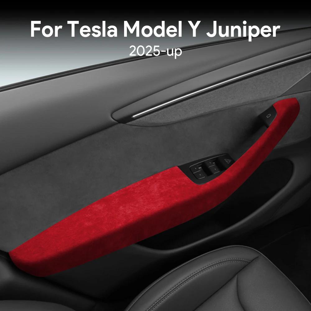 Suede Door Armrest Panel Trim Cover for Tesla Model Y Juniper 2025-2026 (4PCS) LHD RHD Interior Mouldings
