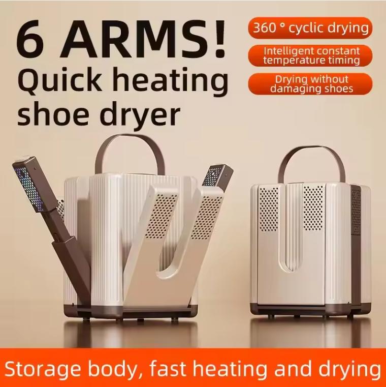 Xiaomi Six Arm Shoe Dryer Foldable Electric Shoe and Boot Dryer Timing Control Household Shoe Warmer Portable Heater For Socks B