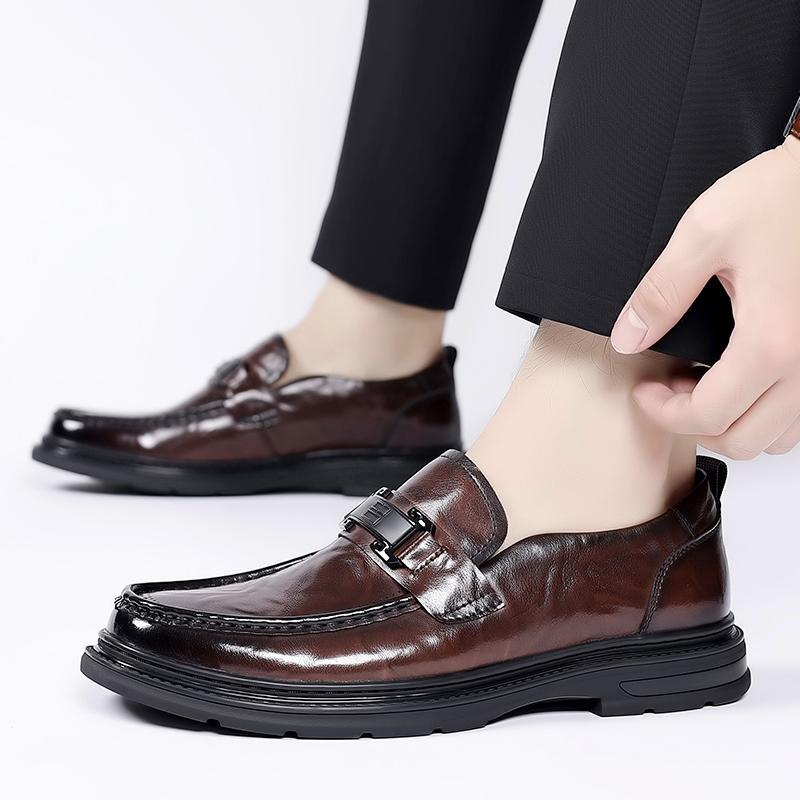 Business Casual Leather Shoes Men Shoes Retro Moccasins Men Flats Shoes