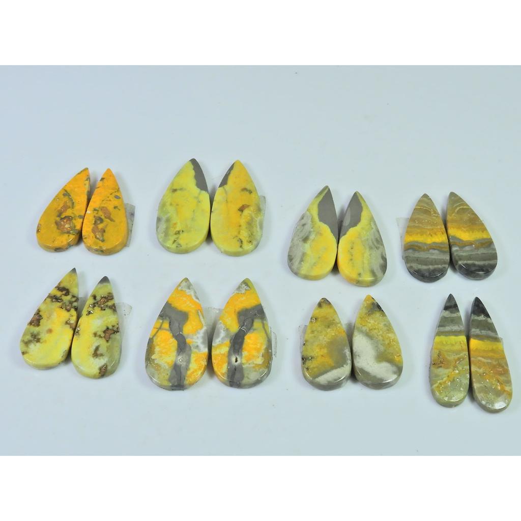 24-27 MM Natural Bumble Bee Jasper Pair Pear Cabochon Gemstone 08 Pair Lot C-754