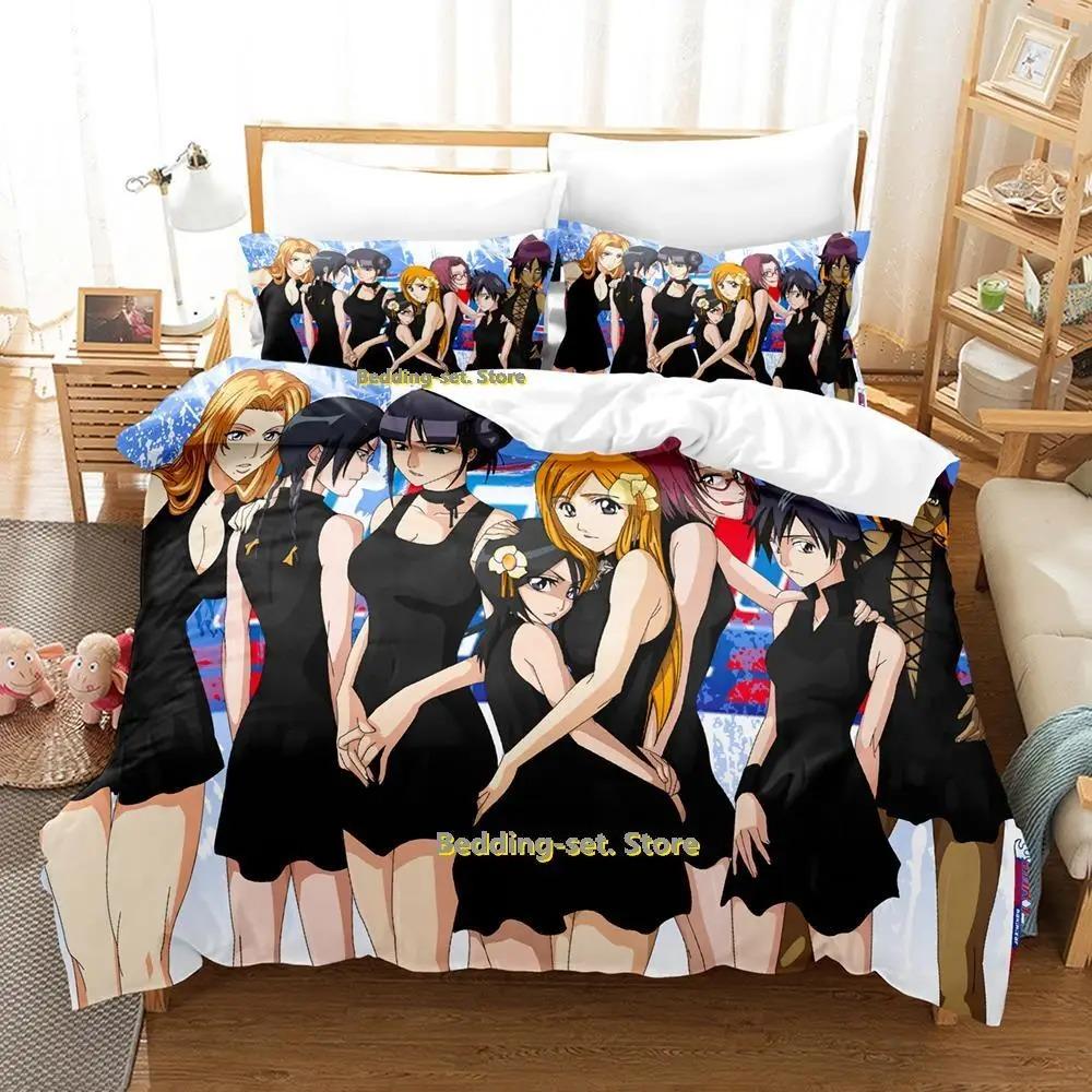 New Bleach Anime Bedding Set Cartoon 3 Piece Duvet Cover for Adult Kid Bedroom Cool Design