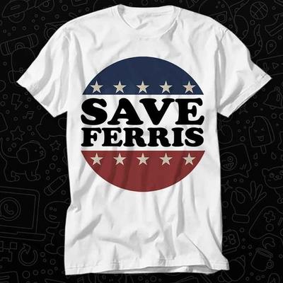Dzień wolny Ferrisa Buellera Save Ferris Męska koszulka retro filmowa lata 80. 487