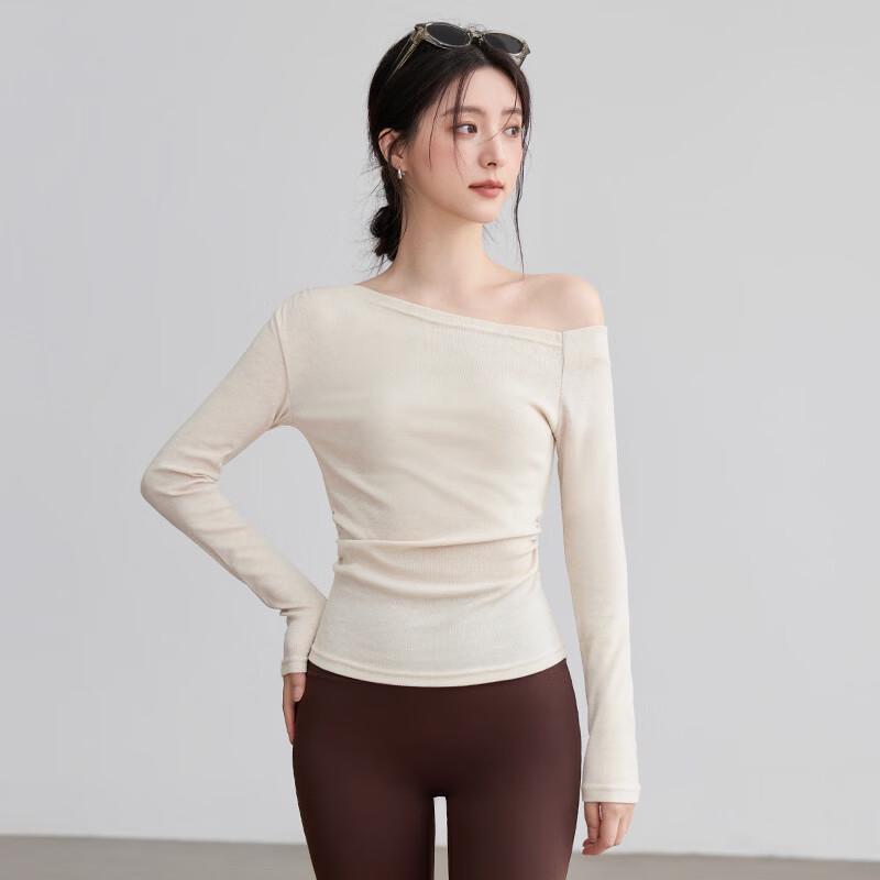 

YouYou Women s Off-Shoulder Long Sleeve Yoga & Pilates Top M