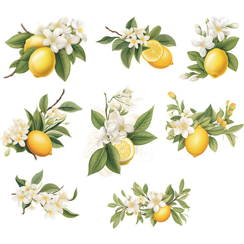 Fun-e9 Small Fresh Lemon Green Leaf Living Room Kitchen Porch Home Decoration Wall Stickers Self-adhesive