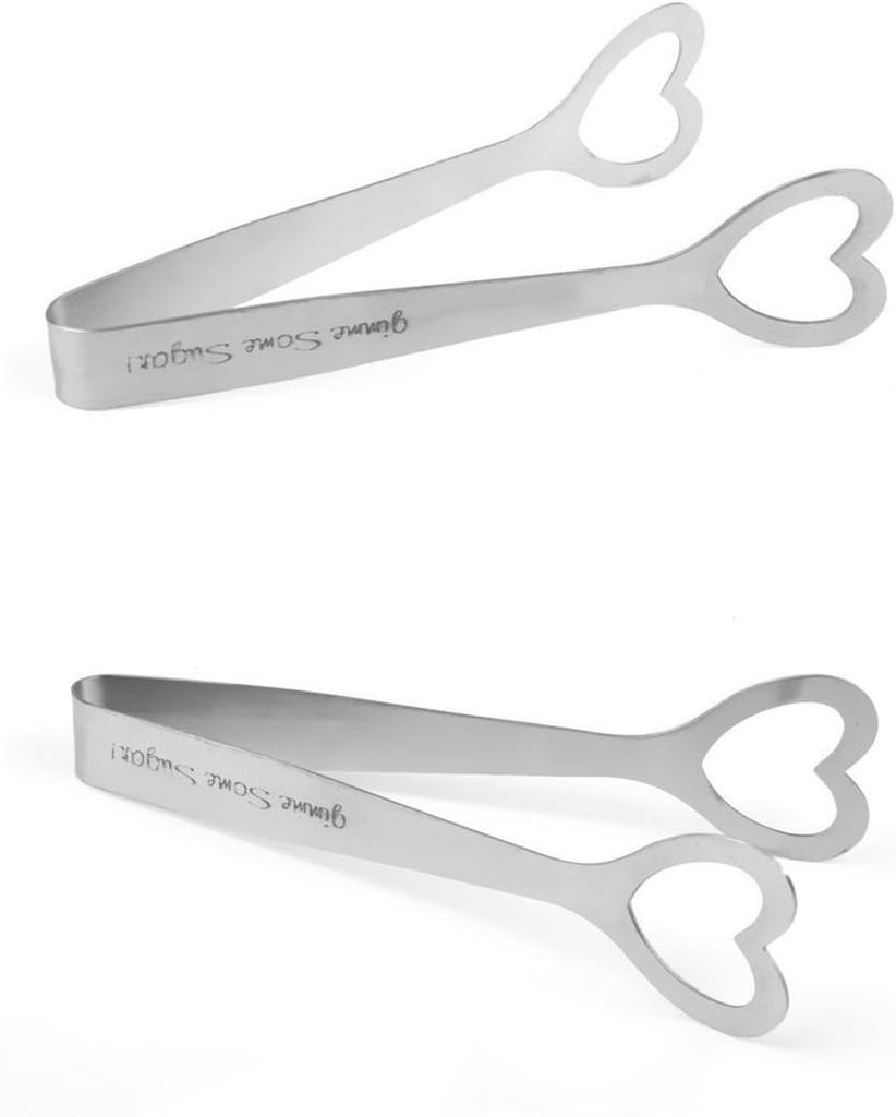 Stainless Steel Sugar Tongs Serving Tools Heart Shaped Tongs Unique And Lovely For Wedding Party Steel Sugar Clip Safe And Reliable Suitable For