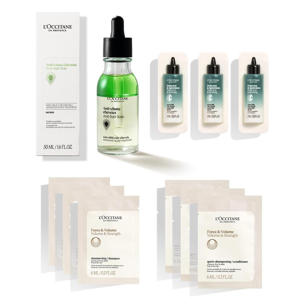 Medicated Loss Serum 50mL Volume Strength Shampoo Conditioner Scalp Night Serum Trial Sample Kit Hair Growth Serum Hair Loss Prevention Postpartum